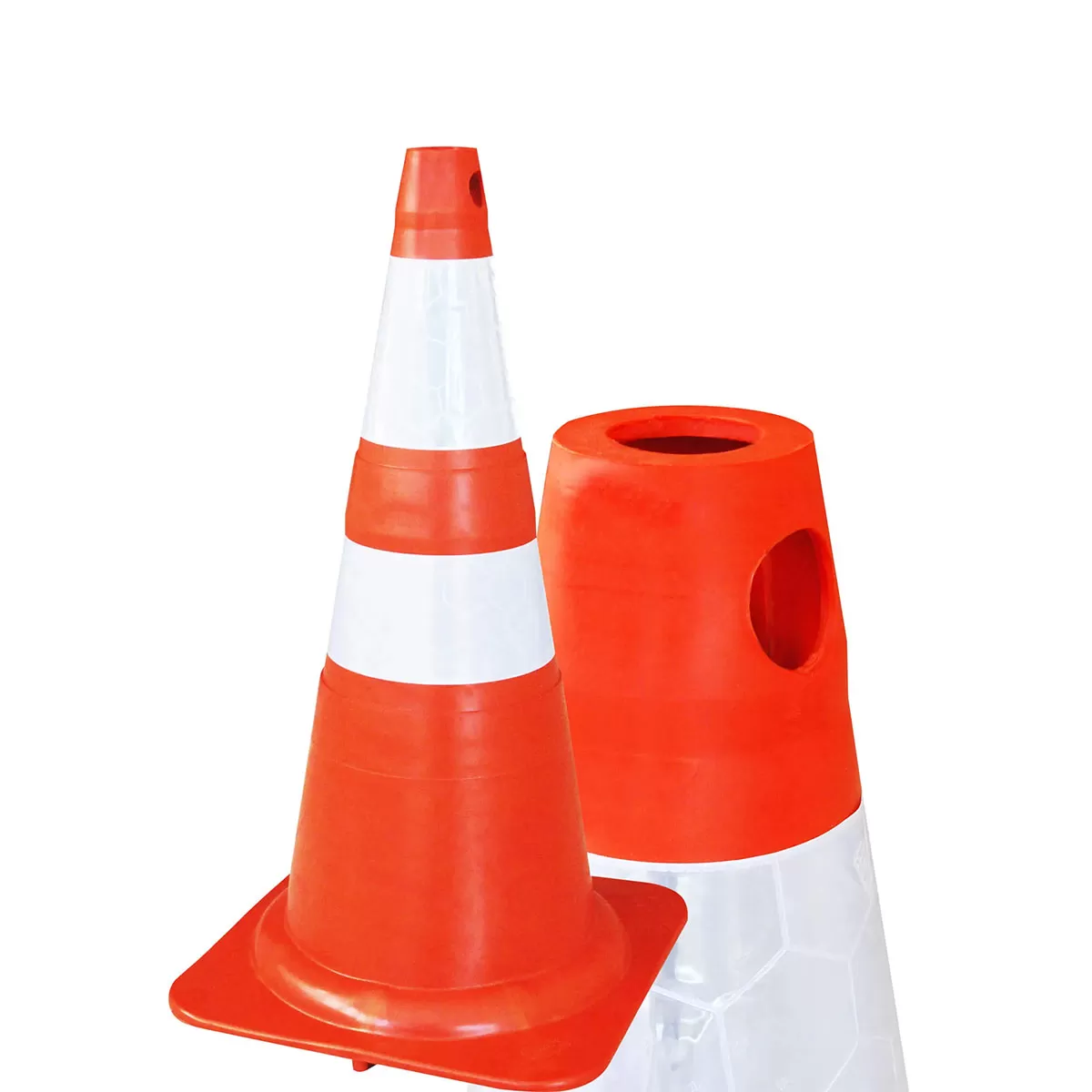 Cone de Sinalização Flexível com Faixa Adesiva Refletiva 75cm