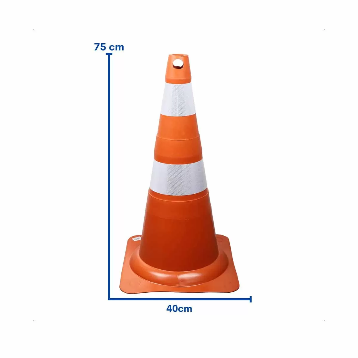 Cone de Sinalização Flexível com Faixa Auto Adesiva 75cm