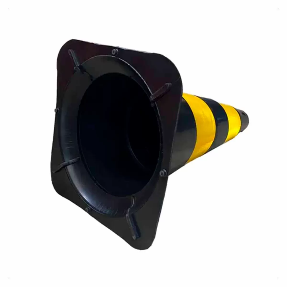 Cone de Sinalização Rígido Preto e Amarelo Sem Refletivo 75cm