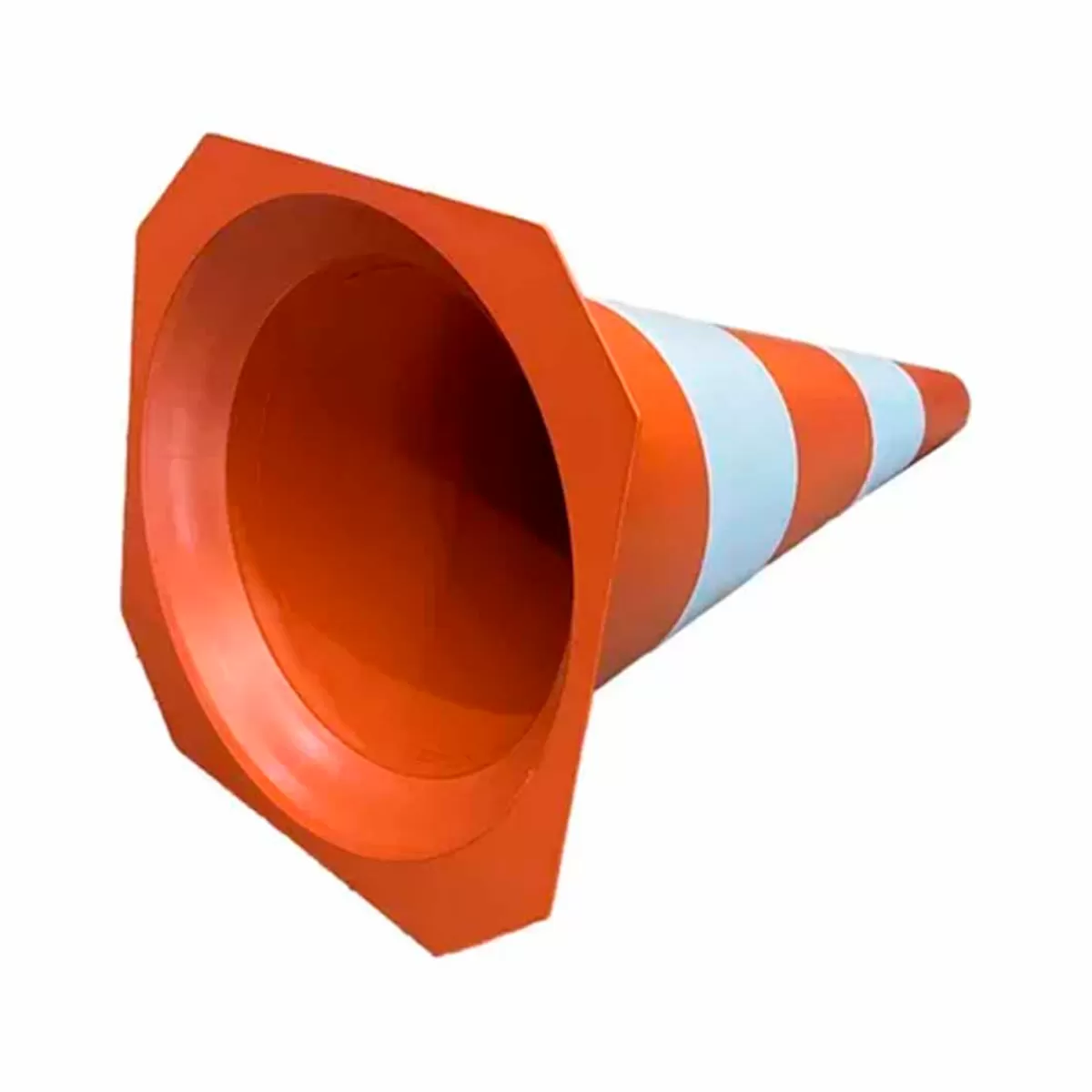 Cone de Sinalização Rígido Laranja e Branco Sem Faixa Refletiva 50cm