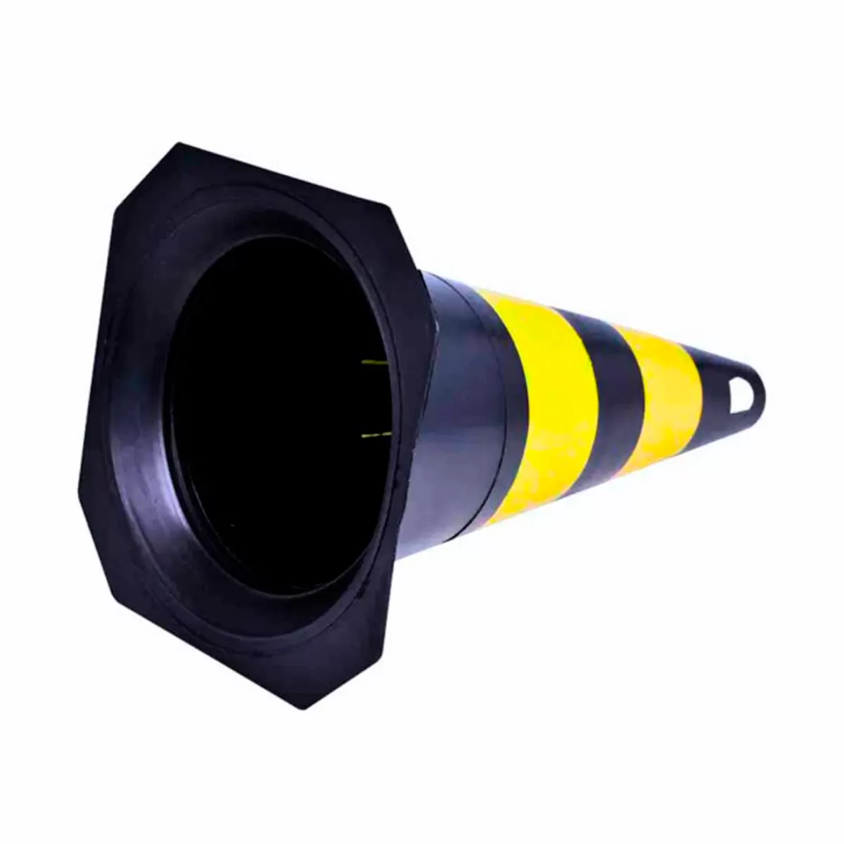 Cone de Sinalização Rígido Preto e Amarelo Sem Refletivo 50cm