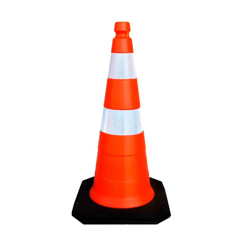 Cone De Sinalização Balizador Com Base Pesada T-TOP