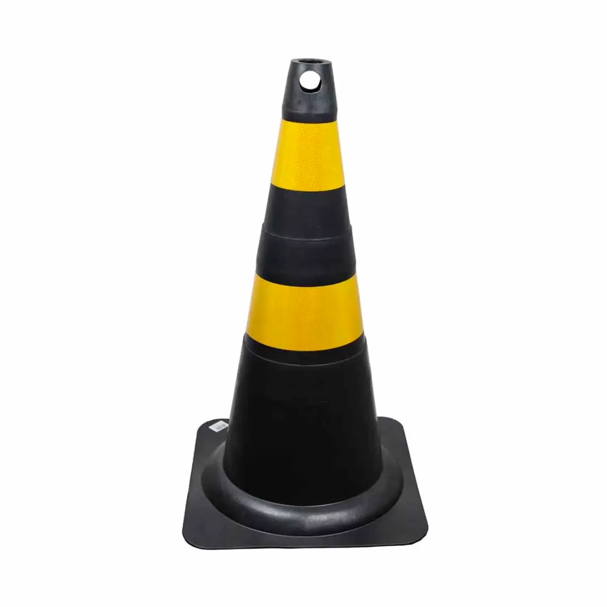 Cone De Sinalização Rígido Preto E Amarelo Sem Refletivo 75cm