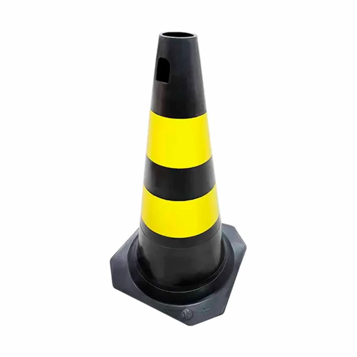 Cone De Sinalização Rígido Preto E Amarelo Sem Refletivo 50cm