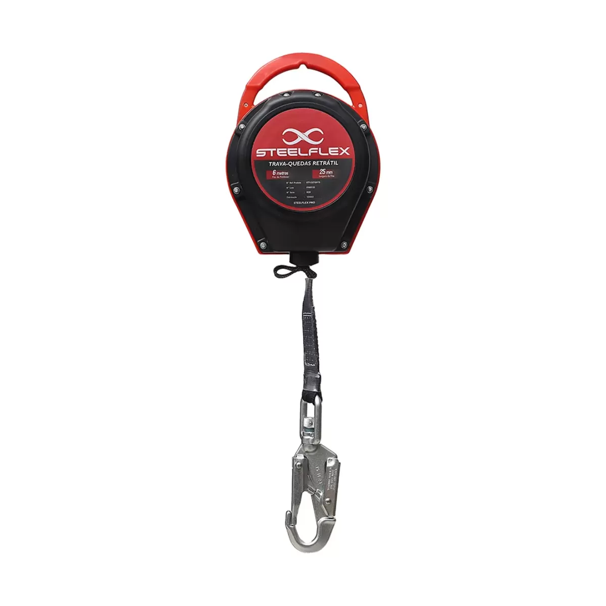 Trava-quedas Retrátil Steelflex Com Fita De 25mm E 6m